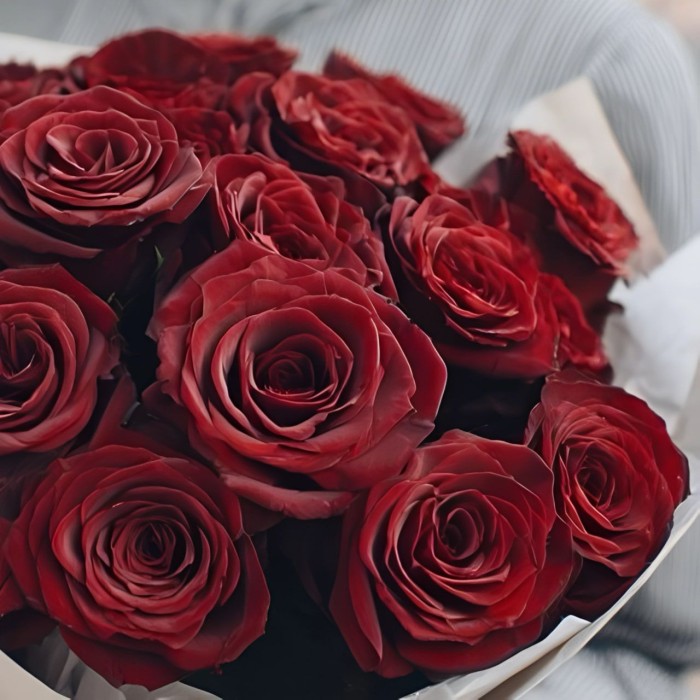 Букет 21 бордовая роза