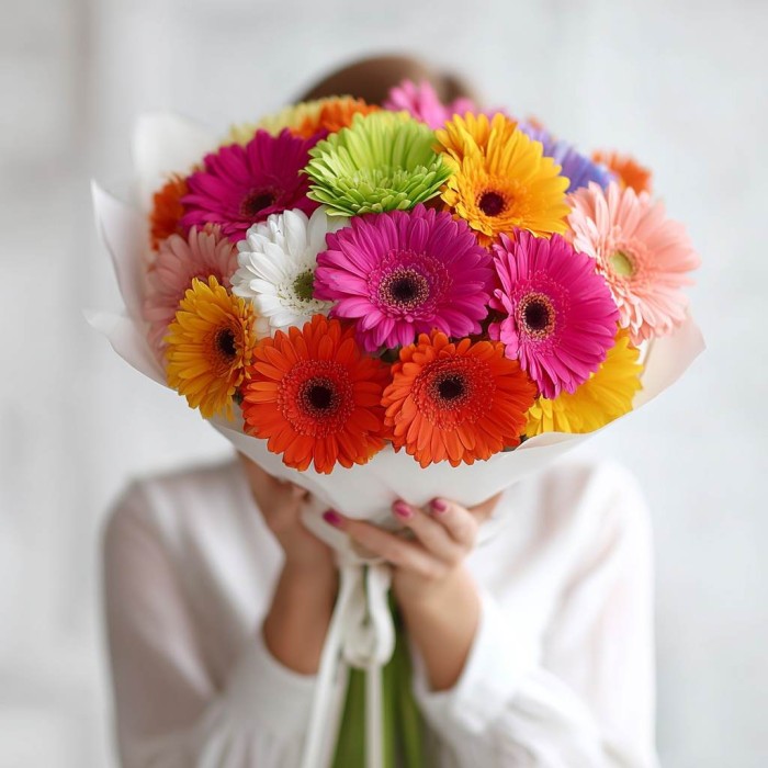 Букет 21 гербера микс