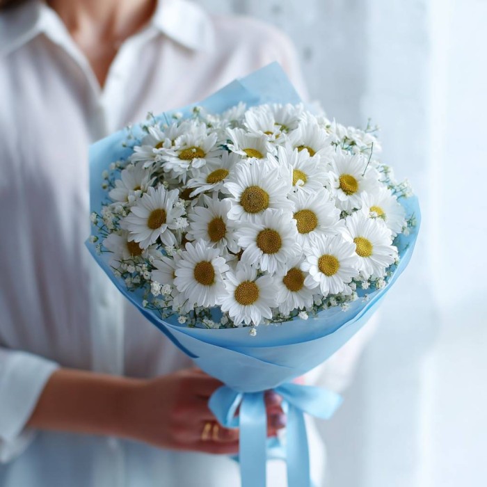 25 ромашек с гипсофилой