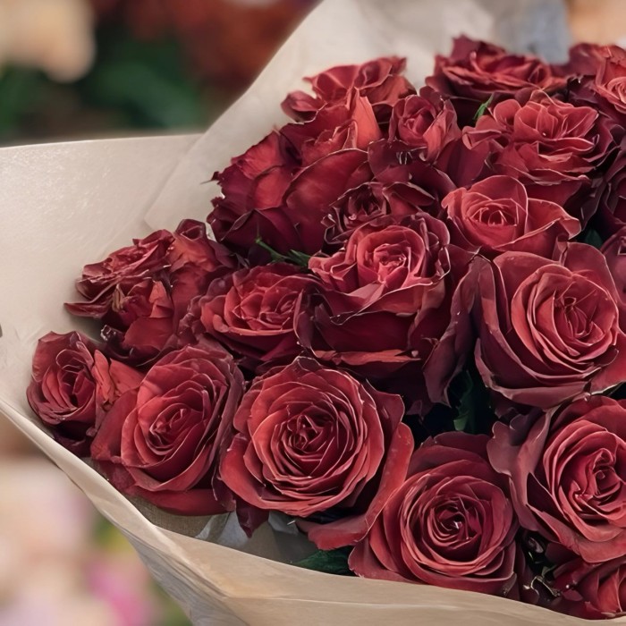 Букет 27 бордовых роз