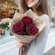 Букет 3 бордовые розы