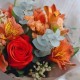 Букет 3 оранжевые альстромерии с розой
