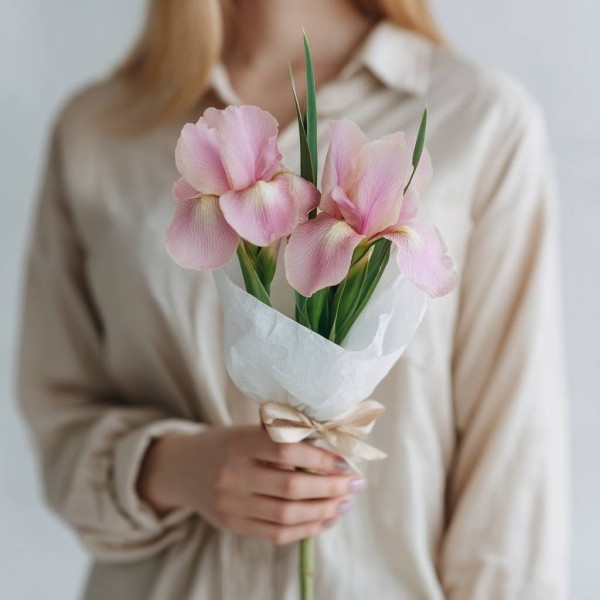 3 розовых ириса