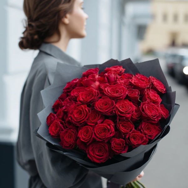 42 красные розы