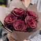Букет 5 бордовых роз