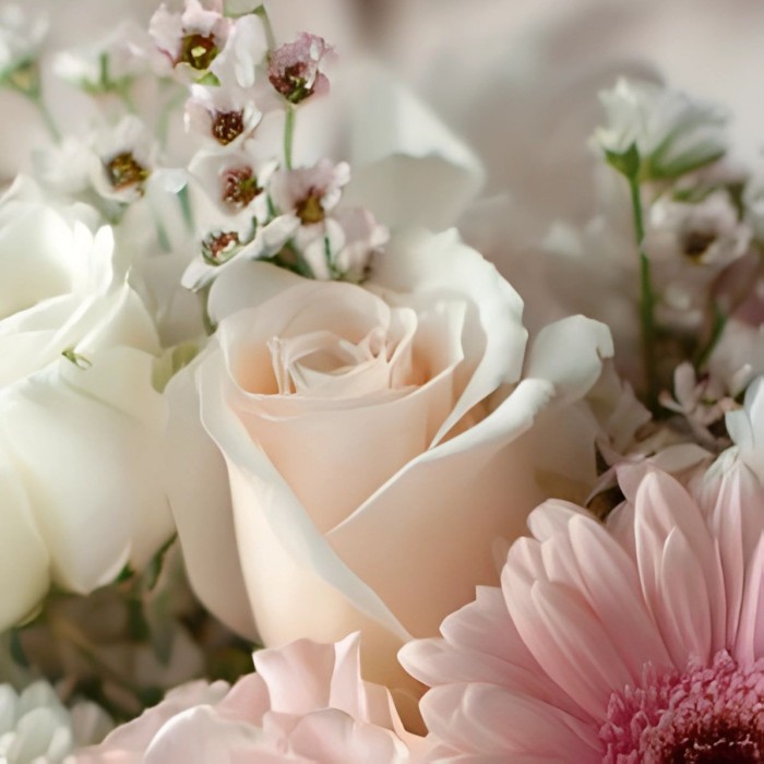 Букет 5 роз с герберами