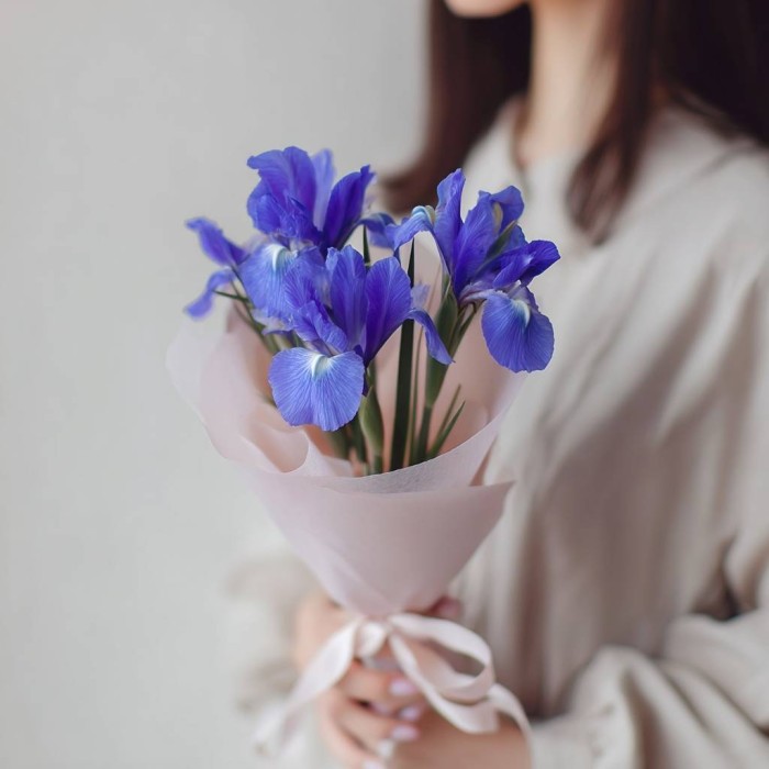 Букет 5 синих ирисов