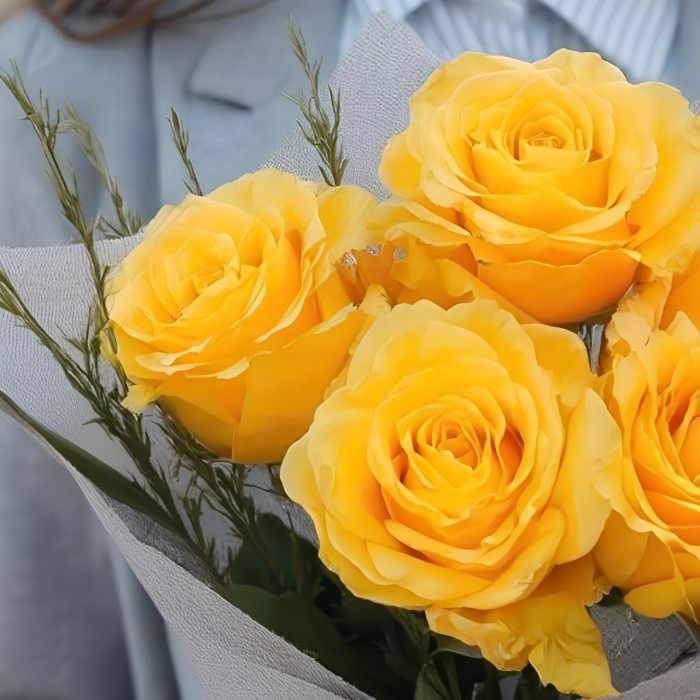 Букет 5 желтых роз