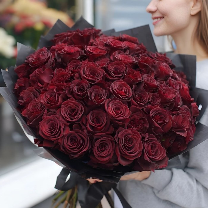 Букет 51 бордовая роза