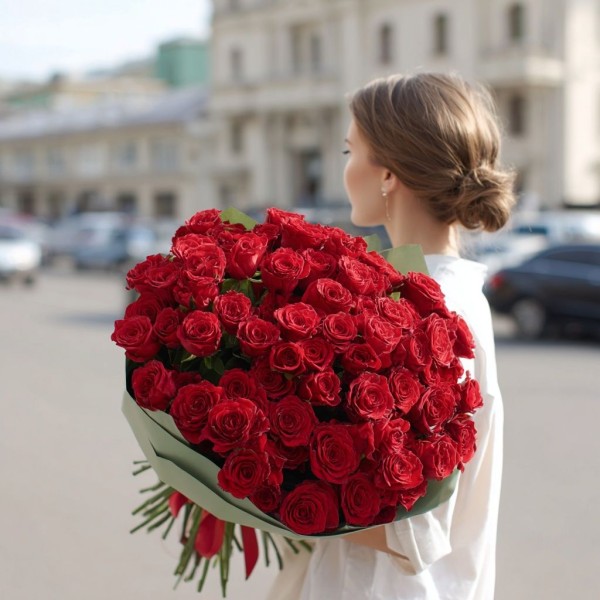 57 красных роз