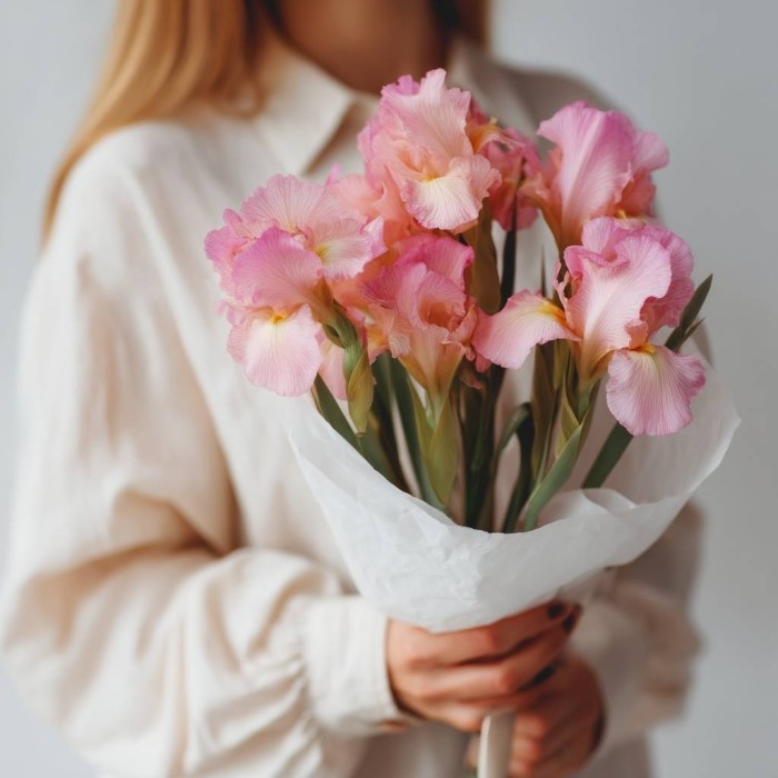 Букет 7 розовых ирисов