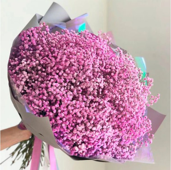 Букет из 25 розовых гипсофил