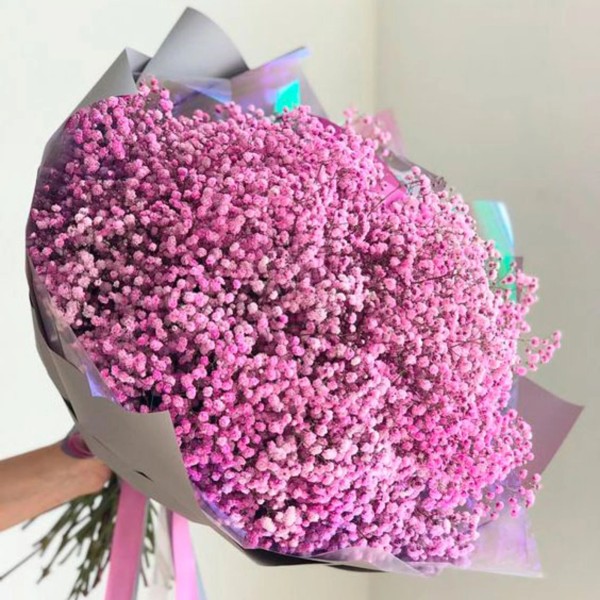 Букет из 25 розовых гипсофил