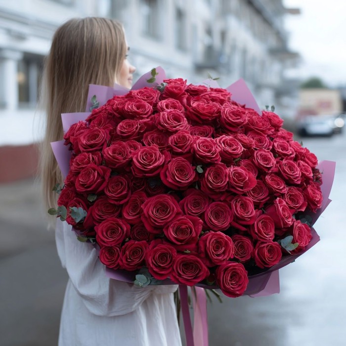 Букет 91 красная роза