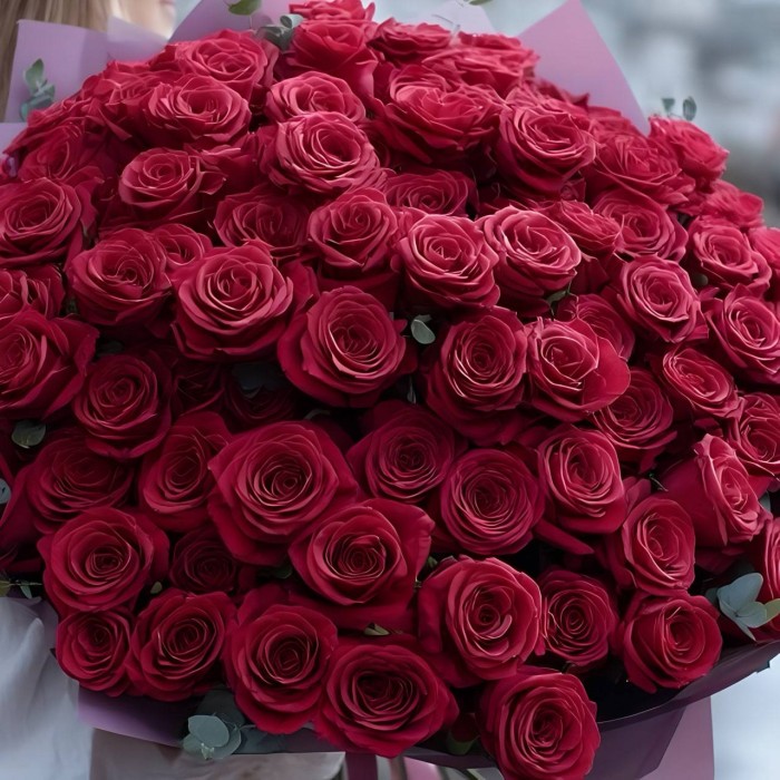 Букет 91 красная роза