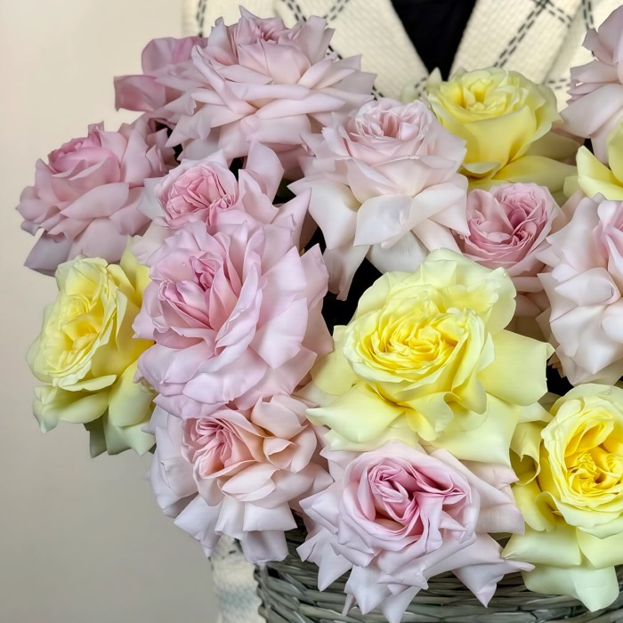 Корзина из 29 французских роз