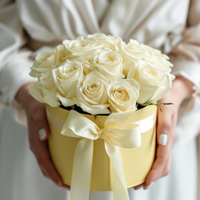 13 красивых роз в коробке